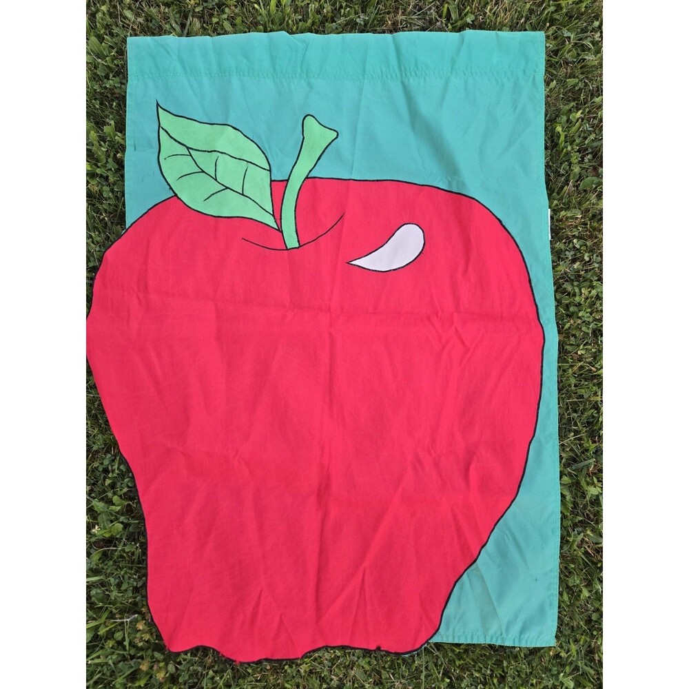 Red Delicious Apple 1997 Teacher School Banner Flag Garden 39" x 27" Fruit Farm